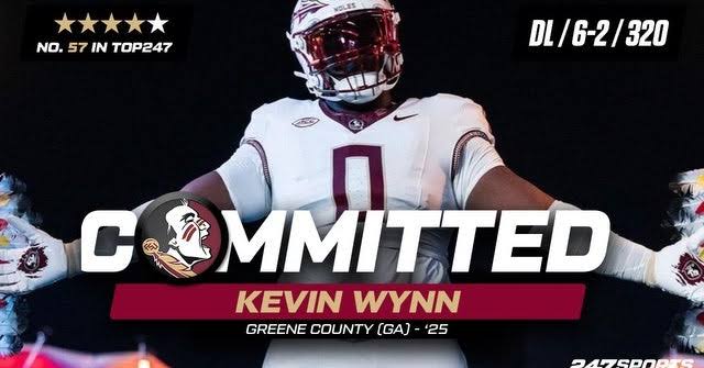 Florida Locked Spear: Top-Ranked 2025 Elite DT De Kevin Wynn Committed To FSU Football Program Over Alabama,Michigan and Oregon